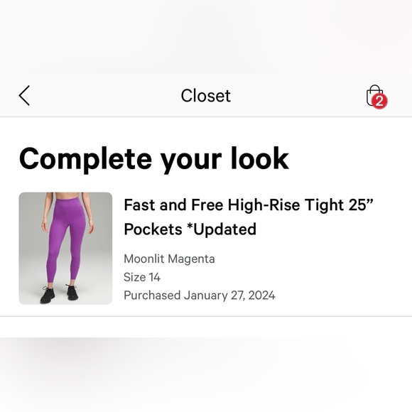 Lululemon Athletica Moonlit Magenta High-Rise Tights - Picture 2 of 4